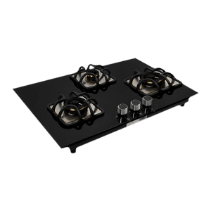 Faber Imperia Plus 783 BRB CI BK Toughened Glass Top 3 Burner Automatic Hob (High Quality Knob, Black)