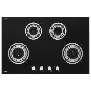 KAFF HBR 804 A Tempered Glass Top 4 Burner Automatic Electric Hob (Enamelled Matt Finish Grills, Black)