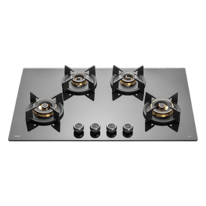 KAFF INF 804 Tempered Glass Top 4 Burner Automatic Electric Hob (Flame Failure Device, Black)