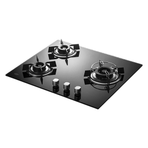 KAFF HBR 603 B Tempered Glass Top 3 Burner Automatic Electric Hob (Matte Enamelled Pan Support, Black)