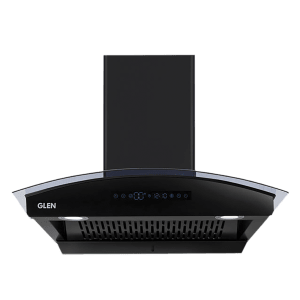 GLEN 6069 BL BLDC 60cm 1400m3/hr Ducted Auto Clean Wall Mounted Chimney with Touch Control Panel (Black)