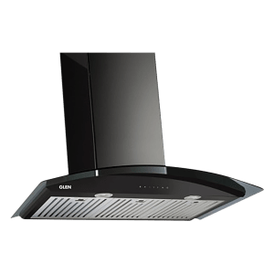 GLEN 6066 MS 60cm 1200m3/hr Ductless Auto Clean Wall Mounted Chimney with Touch Control Panel (Black)