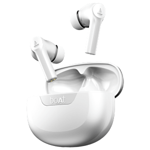 boAt Airdopes 300 TWS Earbuds with Passive Noise Cancellation (IPX4 Water Proof, 50 Hours Playback, Chrome White)