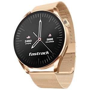 fastrack Dezire FX1 Smartwatch with Bluetooth Calling (35mm UltraVU HD Display, IP68 Water Resistant, Rose Gold Strap)