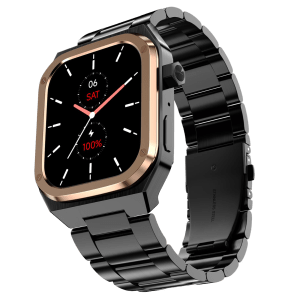 noise ColorFit Chrome Smartwatch with Activity Tracker (46.99mm AMOLED Display, IP68 Water Resistance, Elite Midnight Gold Strap)