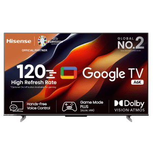 Hisense A6K 140 cm (55 inch) 4K Ultra HD LED Google TV with Dolby Atmos