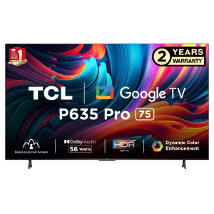 TCL 75P635 Pro 189 cm (75 inch) 4K Ultra HD LED Google TV with Bezel Less Display (2023 model)