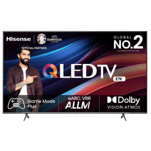 Hisense E7K 126 cm (50 inch) QLED 4K Ultra HD VIDAA TV with Dolby Vision and Dolby Atmos (2023 model)