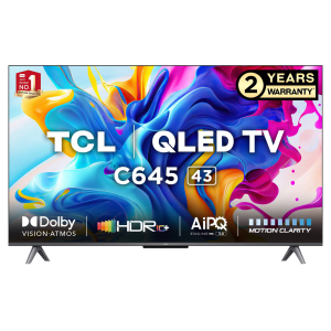 TCL C645 109 cm (43 inch) QLED 4K Ultra HD Google TV with Dolby Audio (2023 model)