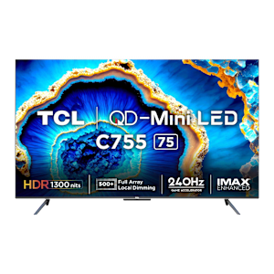 TCL C755 190 cm (75 inch) Mini LED 4K Ultra HD Google TV with Dolby Vision and Dolby Atmos (2023 model)