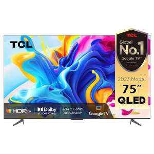 TCL 75C645 190.5 cm (75 inch) QLED 4K Ultra HD Google TV with Dolby Vision and Dolby Atmos (2023 Model)