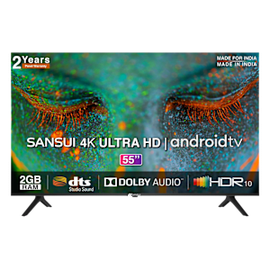 SANSUI 140 cm (55 inch) 4K Ultra HD LED Android TV with Dolby Atmos (2021 model)