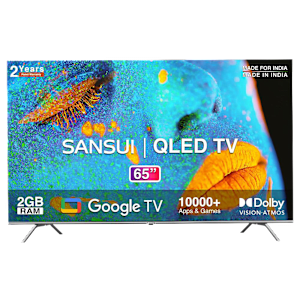 SANSUI 165 cm (65 inch) QLED 4K Ultra HD Google TV with Dolby Vision & Dolby Atmos (2022 model)