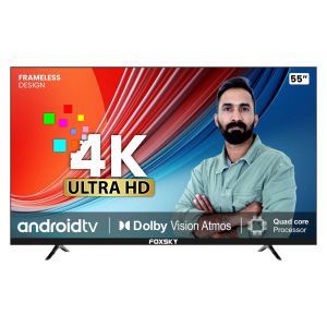 Foxsky 140 cm (55 inch) 4K Ultra HD LED Smart Android TV with Google Assistant (2021 model)