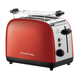 Russell Hobbs Colours Plus 1600W 2 Slice Pop-up Toaster with 6 Temperature Settings (Red)