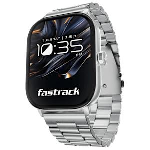 fastrack Radiant FX2 Smartwatch with Bluetooth Calling (52mm AMOLED Display, Silver Metal Strap)