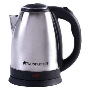 WONDERCHEF Crescent 1800 Watt 1.8 Litre Electric Kettle with Safety Locking Lid (Silver)