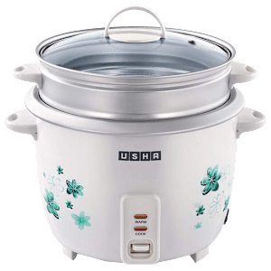 USHA RC18GS2 1.8 Litre Electric Rice Cooker with Keep Warm Function (White)