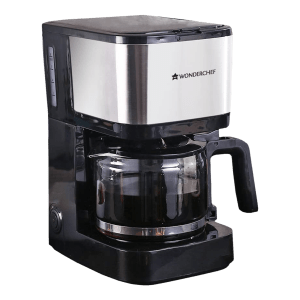 WONDERCHEF Regalia Pronto 600 Watt 6 Cups Automatic Espresso, Filter and Cappuccino Coffee Maker with Drip Controller (Black and Silver)