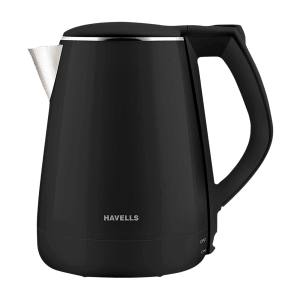 HAVELLS Aqua Plus 1250 Watt 1.2 Litre Electric Kettle with Cool Touch Outer Body (Black)