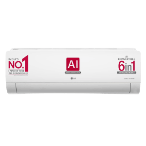 LG 6 in 1 Convertible 1.5 Ton 5 Star AI Dual Inverter Split AC with 4-Way Swing (2023 Model, Copper Condenser, RS-Q19ANZE)