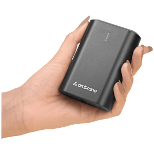 ambrane PowerLit 30 10000 mAh 33W Fast Charging Power Bank (1 Type C & 1 USB-A Ports, Mini Pocket Size, Black)