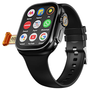 FIRE-BOLTT Oracle Wi-Fi+4G SIM Android OS Wristphone (49mm Display, In Built GPS, Eclipse Flex Strap)