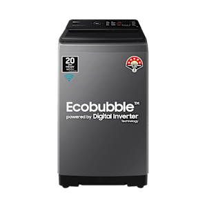 SAMSUNG 8 kg 5 Star Inverter Fully Automatic Top Load Washing Machine (WA80BG4542BDTL, Diamond Drum, Dark Gray)