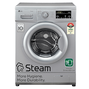 LG 7 kg 5 Star Inverter Fully Automatic Front Load Washing Machine (FHM1207SDL, In-built Heater, Luxury Silver)