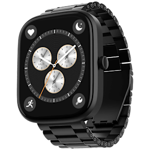 boAt Ultima Prism Smartwatch with Bluetooth Calling (49.78mm AMOLED Display, IP67 Water Resistant, Steel Black Strap)