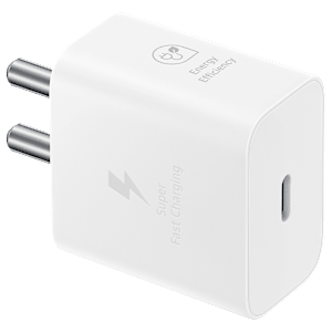 SAMSUNG EP-T2510XWNGIN 25W Type C Fast Charger (Type C to Type C Cable, Support PD 3.0 PPS, White)