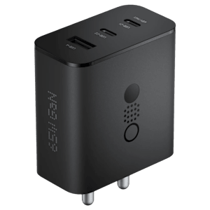 Nothing C332 65W Type A and Type C 3-Port Fast Charger (Adapter Only, GaN Technology, Dark Grey)