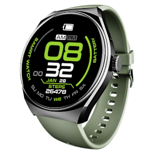 boAt Lunar Seek Smartwatch with Bluetooth Calling (35.30mm HD Display, IP67 Splash Resistant, Pastel Green Strap)