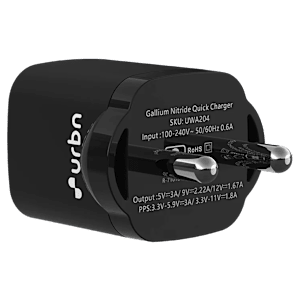 urbn GaN Pro 20W Type C Fast Charger (Adapter Only, GaN Technology, Black)