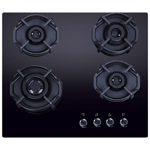 elica FLEXI HEXA 460 LOTUS IND HD BRASS Toughened Glass Top 4 Burner Automatic Hob (Auto Electric Ignition, Black)