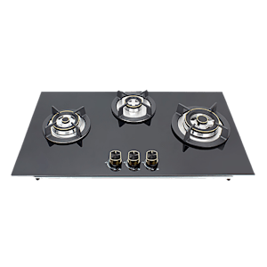 Kutchina Flamma 3B Eco 78 Tempered Glass Top 3 Burner Automatic Hob (Multi Flame Burner, Black)