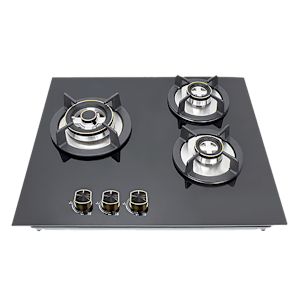 Kutchina Flamma 3B Eco 60 Tempered Glass Top 3 Burner Automatic Electric Hob (Multi Flame Burner, Black)