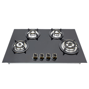 Kutchina Flamma 4B Eco 78 Tempered Glass Top 4 Burner Automatic Hob (Multi Flame Burner, Black)