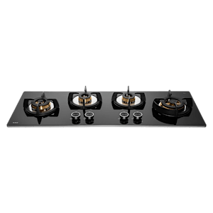 KAFF Bellini-F Tempered Glass Top 4 Burner Automatic Hob (Flame Failure Device, Black)