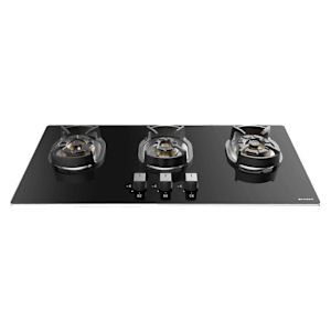 Faber Nexus IND HT803 CRS BR CI AI Toughened Glass Top 3 Burner Automatic Hob (Cast Iron Pan Support, Black)