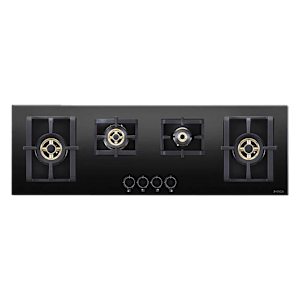 Elica PRO FB MFC 4B 120 DX FFD Glass Top 4 Burner Automatic Electric Hob (Round Metallic Knob, Black)