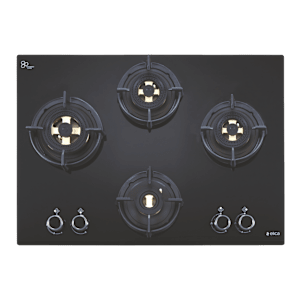 Elica FLEXI DFS FB MFC 4B 70 Glass Top 4 Burner Automatic Electric Hob (Multi Flame Control, Black)