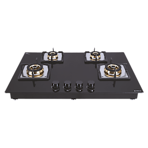 Elica FLEXI FB HCT 475 DX Toughened Glass Top 4 Burner Automatic Electric Hob (Cast Iron Grid, Black)