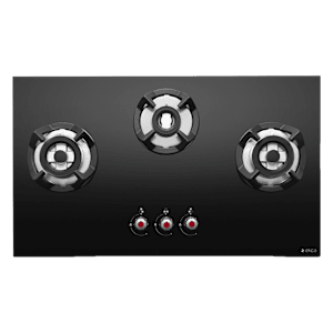 Elica CLASSIC FLEXI AB HCT 3B 75 DX Toughened Glass Top 3 Burner Automatic Electric Hob (Cast Iron Grid, Black)