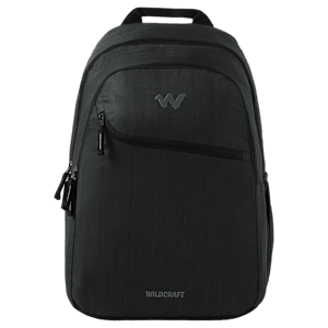 WILDCRAFT Casper 1 Polyester Laptop Backpack for 14.5 Inch Laptop (Water Resistant, Black)