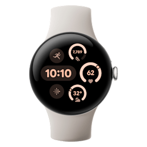 Google Pixel Watch 3 Wi-Fi + Bluetooth Wear OS 5.0 Smartwatch (41mm AMOLED Display, Qualcomm SW5100 Cortex M33 co-Processor, Porcelain Active Band)