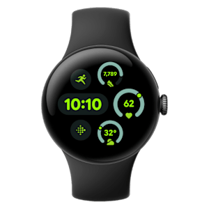 Google Pixel Watch 3 Wi-Fi + Bluetooth Wear OS 5.0 Smartwatch (41mm AMOLED Display, Qualcomm SW5100 Cortex M33 co-Processor, Obsidian Active Band)