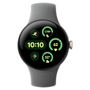 Google Pixel Watch 3 Wi-Fi + Bluetooth Wear OS 5.0 Smartwatch (41mm AMOLED Display, Qualcomm SW5100 Cortex M33 co-Processor, Hazel Active Band)