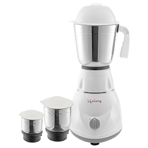 Lifelong LLMG45 500 Watt 3 Jars Mixer Grinder (Overload Protector, White)