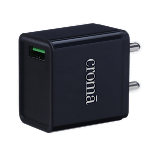 Croma 18W Type A Fast Charger (Adapter Only, Smart IC Technology, Black)